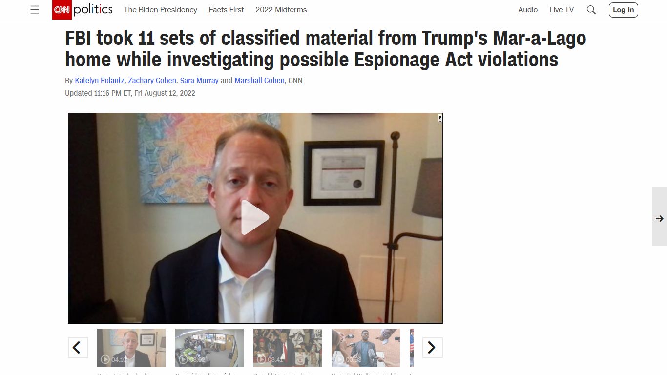FBI took 11 sets of classified material from Trump's Mar-a-Lago home ...